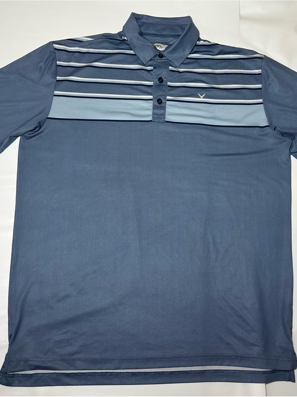 Callaway Opti-Dri Performance Men’s Blue Striped Golf Polo